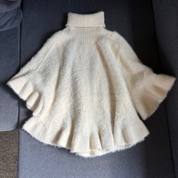 Anthropologie fuzzy eyelash sweater poncho - Picture 2 of 4